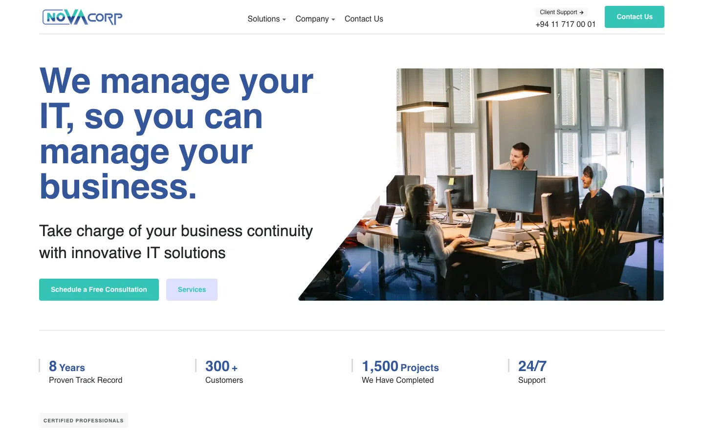 NovaCorp: IT services company website